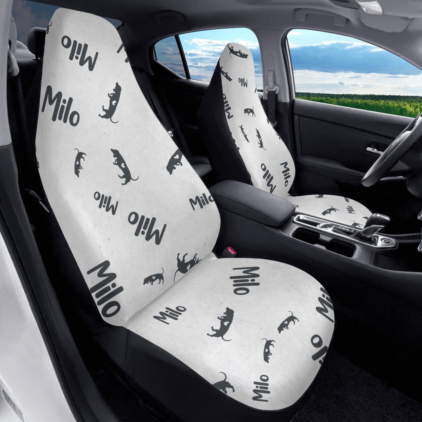 Funda de asiento de coche personalizada con nombre de Dachshunds - Funda de asiento de coche (2 piezas)