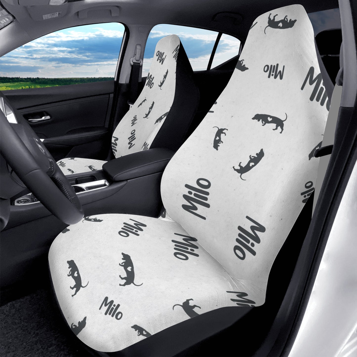 Funda de asiento de coche personalizada con nombre de Dachshunds - Funda de asiento de coche (2 piezas)