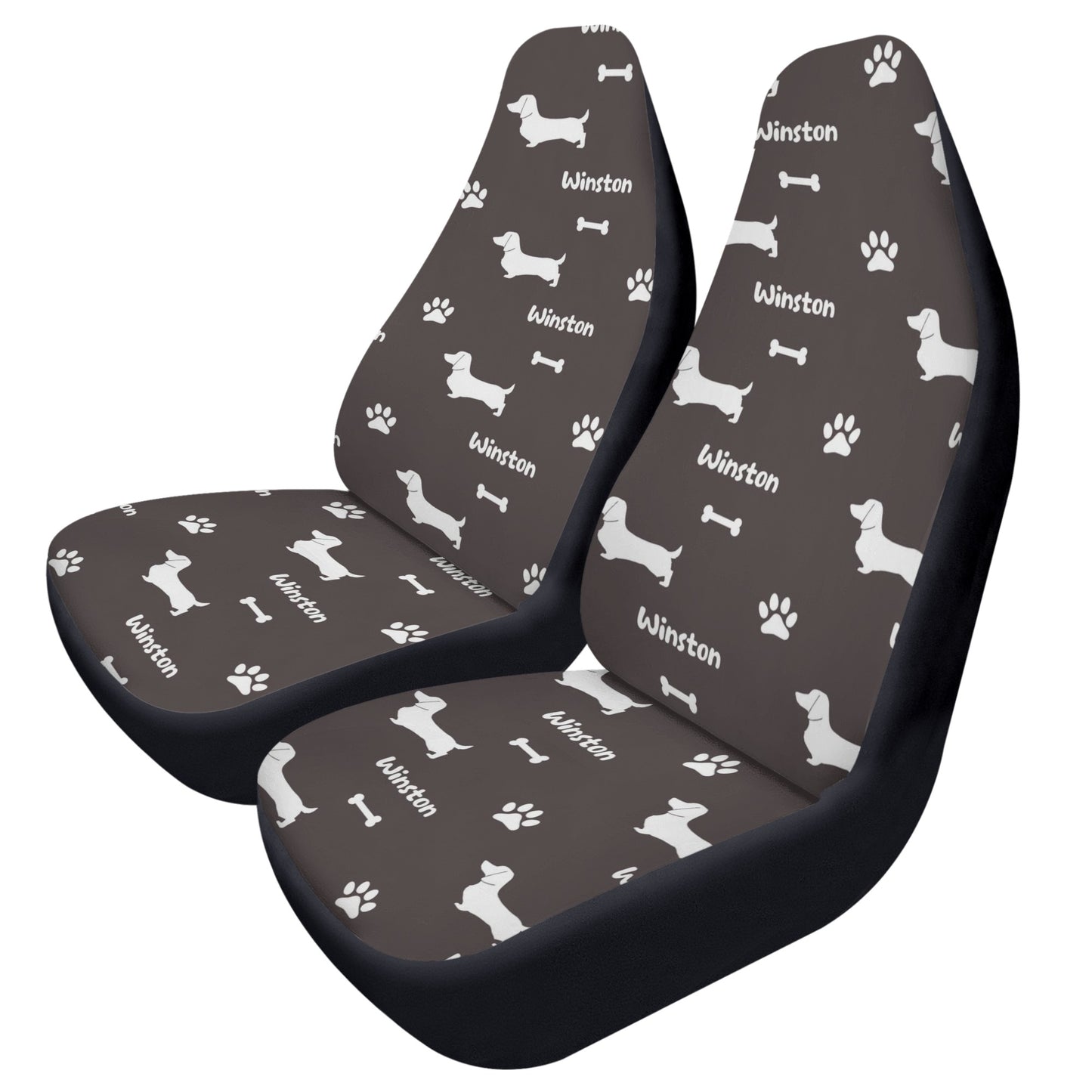 Funda de asiento de coche personalizada con nombre de Dachshunds - Funda de asiento de coche (2 piezas)