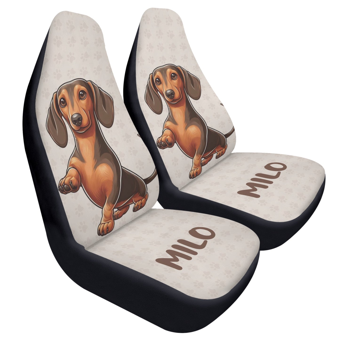 Funda de asiento de coche personalizada con nombre de Dachshunds - Funda de asiento de coche (2 piezas)