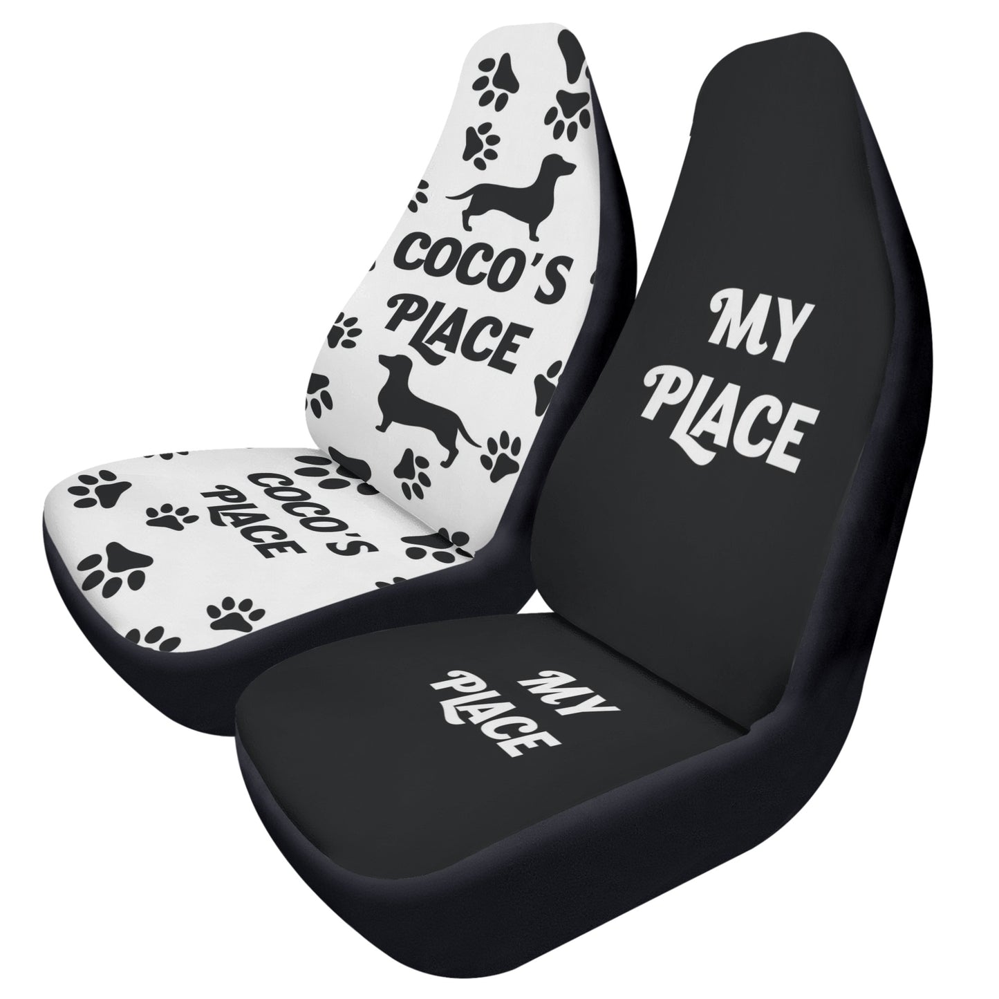 Funda de asiento de coche personalizada con nombre de Dachshunds - Funda de asiento de coche (2 piezas)