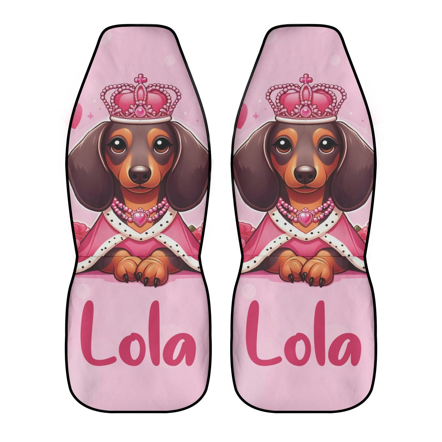 Funda de asiento de coche personalizada con nombre de Dachshunds - Funda de asiento de coche (2 piezas)