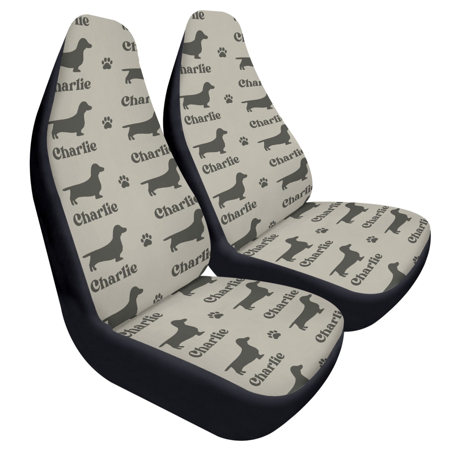 Funda de asiento de coche personalizada con nombre de Dachshunds - Funda de asiento de coche (2 piezas)