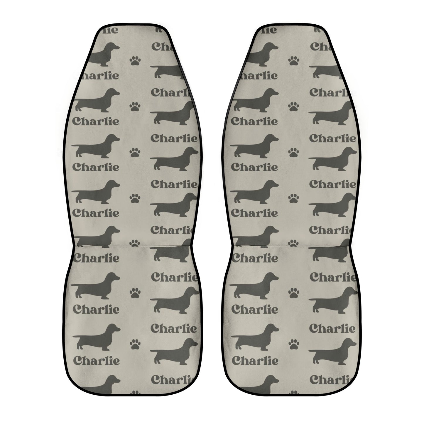 Funda de asiento de coche personalizada con nombre de Dachshunds - Funda de asiento de coche (2 piezas)