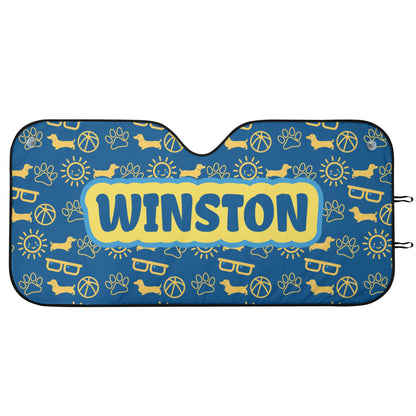 Parasol para automóvil personalizado con nombre de perros salchicha - Car Auto Sun Shade