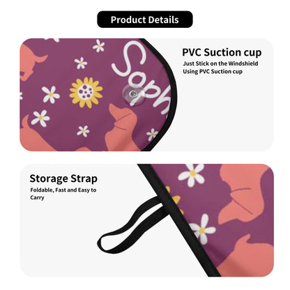 Parasol para automóvil personalizado con nombre de perros salchicha - Car Auto Sun Shade