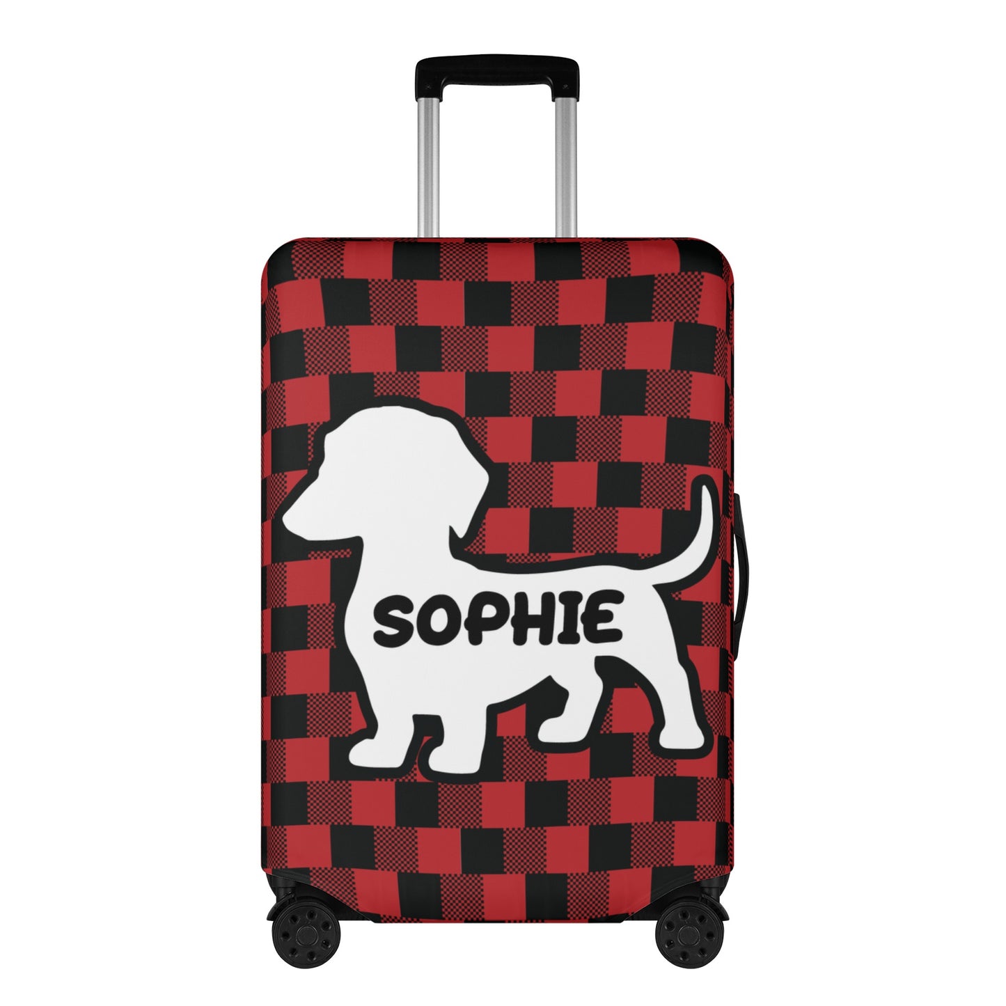 Funda de equipaje personalizada con nombre de Dachshund - Funda de equipaje