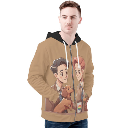 Roxy - Sudadera con capucha y cremallera con estampado integral