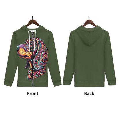 King - Sudadera con capucha y cremallera con estampado integral