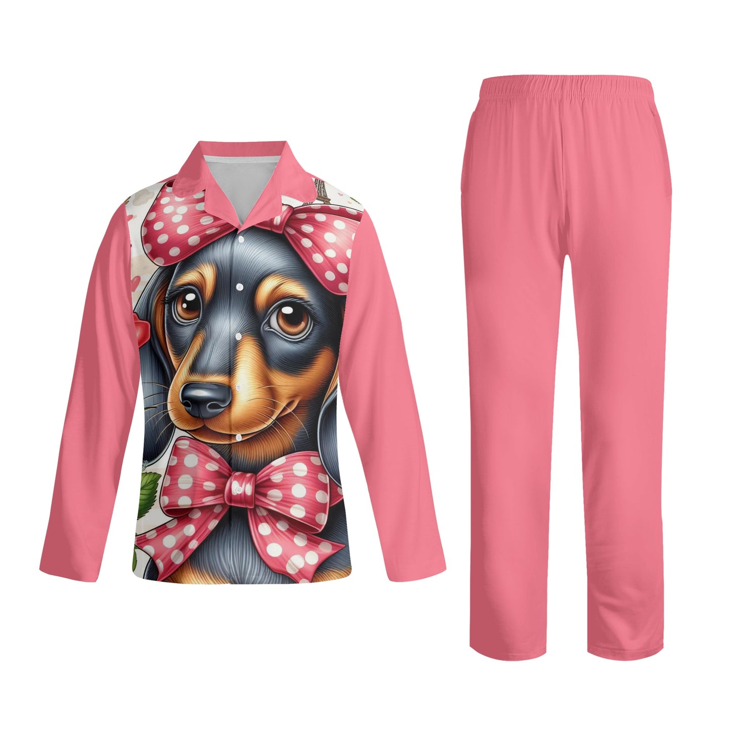 Ruth - Pijama de mujer con estampado integral para amantes de los perros salchicha