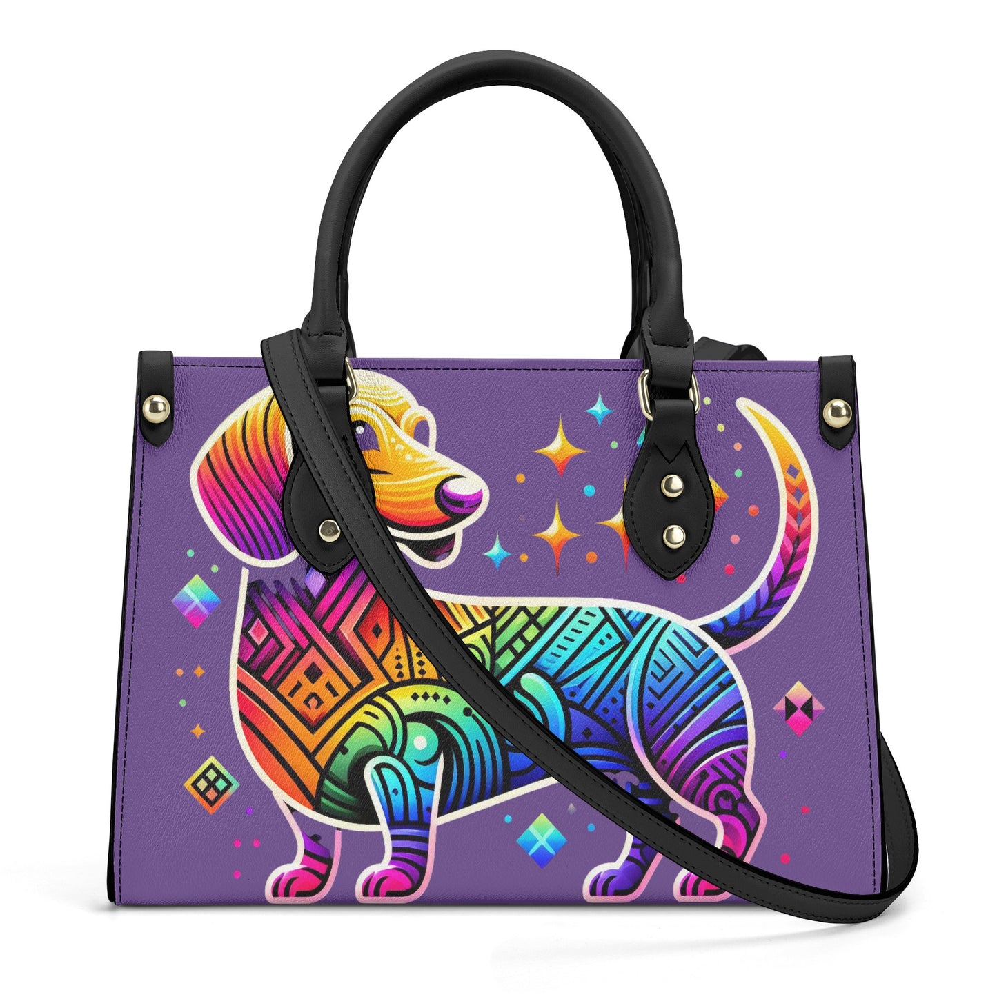 Rainbow - Bolso de mujer de lujo para amantes de los perros salchicha