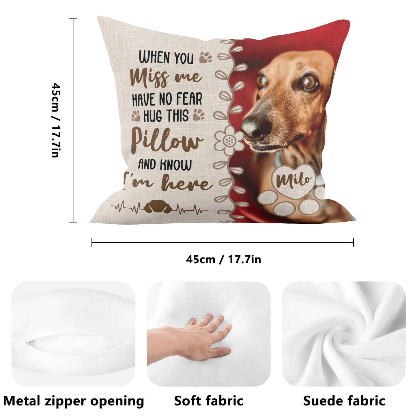 Dachshund  name and image personalized pillow