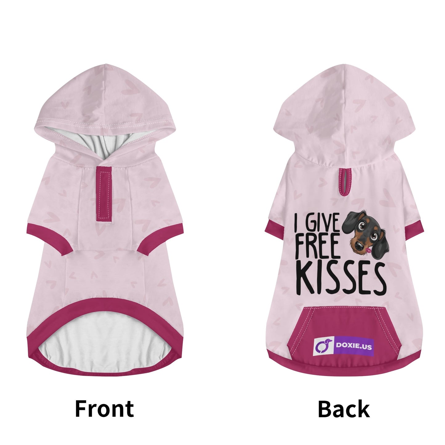 I give free kisses - Hoodies for Dachshunds