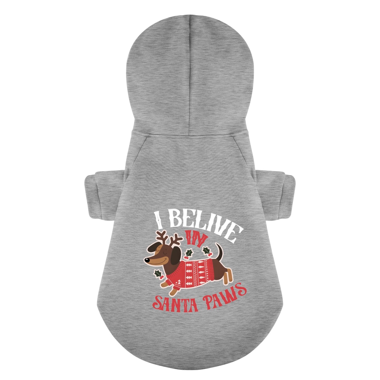 I BELIVE IN SANTA PAWS - Personalized Dachshund Hoodies with Funny Quotes – Stylish, Cozy, and Premium 100% Cotton