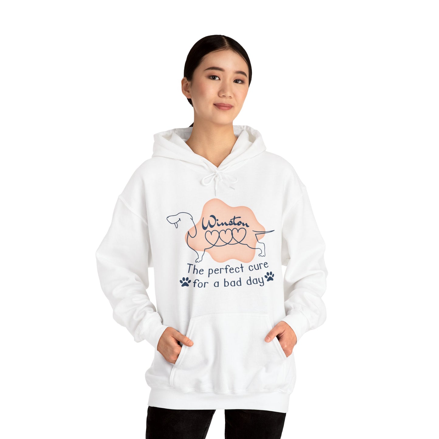 Sudadera con capucha personalizada con nombre de perro salchicha - Sudadera con capucha unisex 