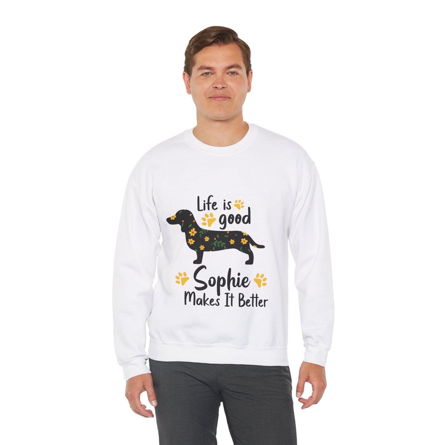 Sudadera personalizada con nombre de perro salchicha - Sudadera unisex 