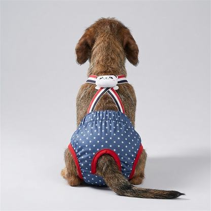 Pawzy Dachshund Cartoon Print Diaper  – Washable Dog Sanitary with Adjustable Straps