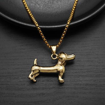 Collar Perro Salchicha Acero Inoxidable/Cuerda Color Oro