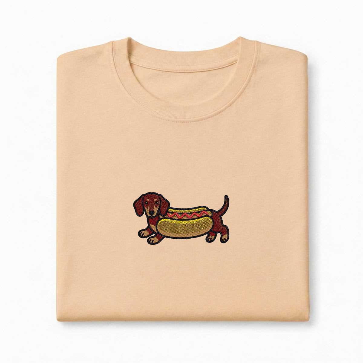 LEO - Embroidered Doxie T-Shirt | Heavyweight Crew Neck