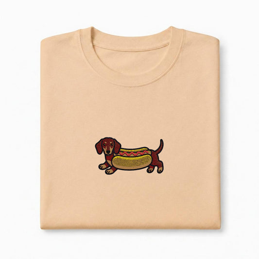 LEO - Embroidered Doxie T-Shirt | Heavyweight Crew Neck