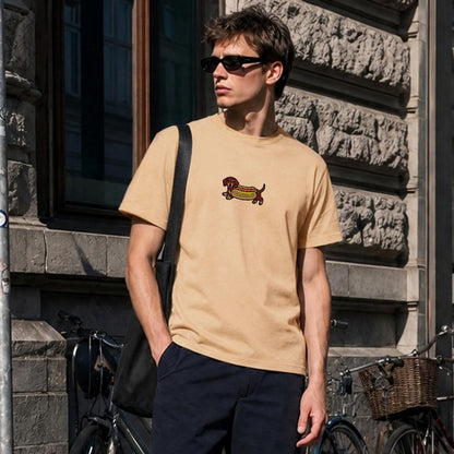LEO - Embroidered Doxie T-Shirt | Heavyweight Crew Neck
