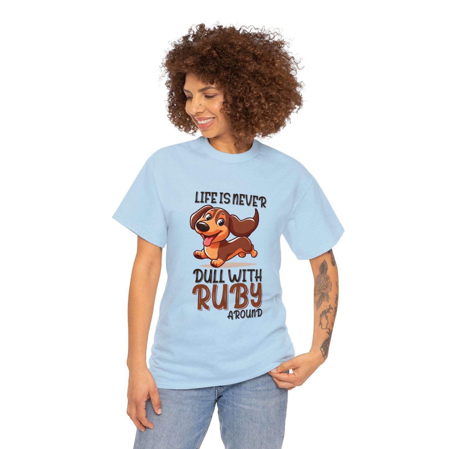 Camiseta personalizada con nombre de perro salchicha 