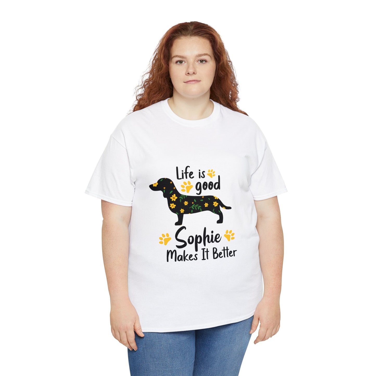 Camiseta personalizada con nombre de perro salchicha 