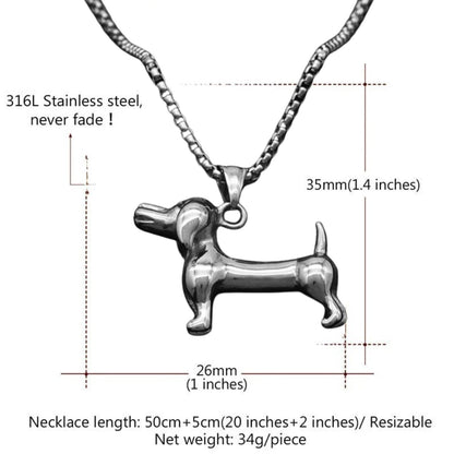 Collar Perro Salchicha Acero Inoxidable/Cuerda Color Oro