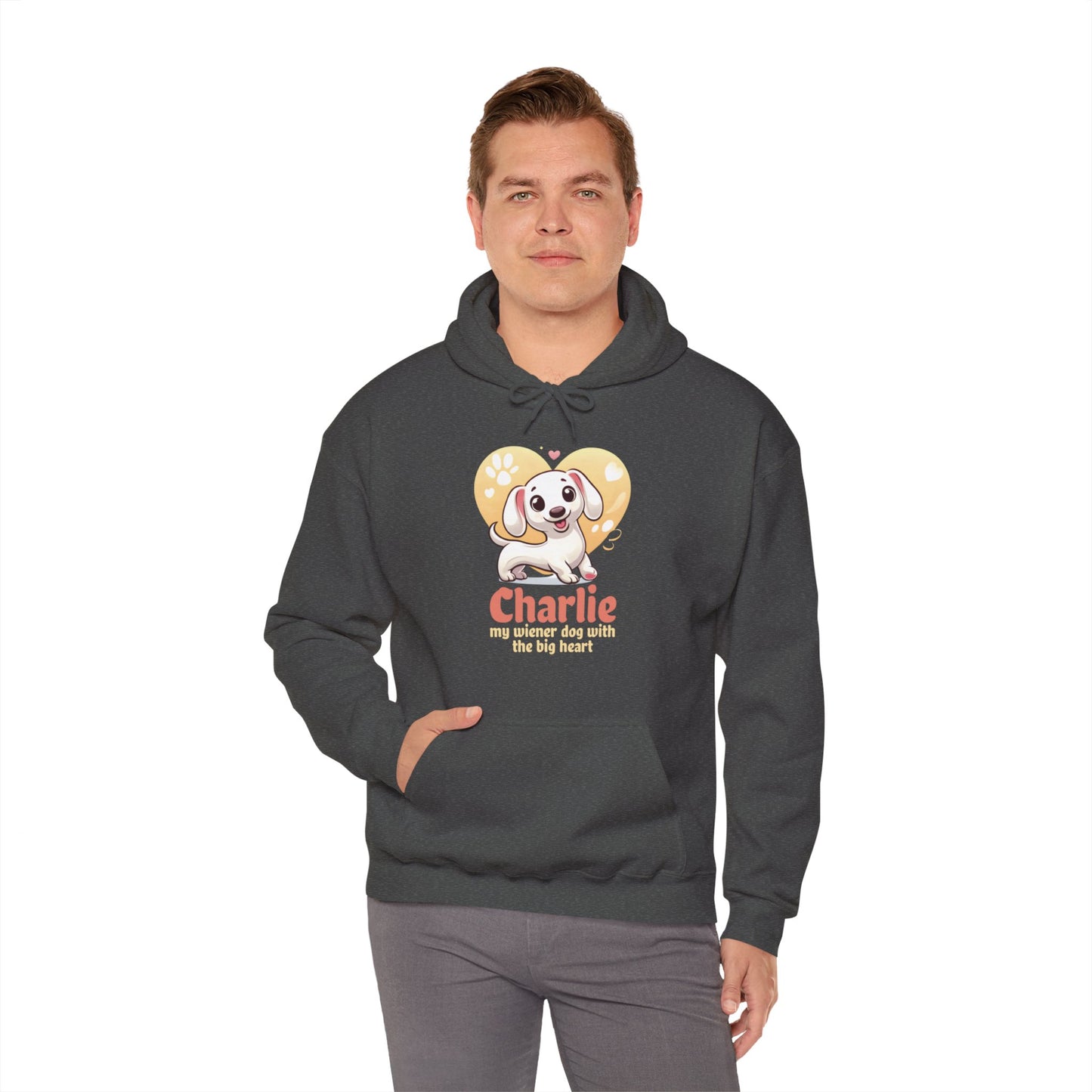 Sudadera con capucha personalizada con nombre de perro salchicha - Sudadera con capucha unisex 