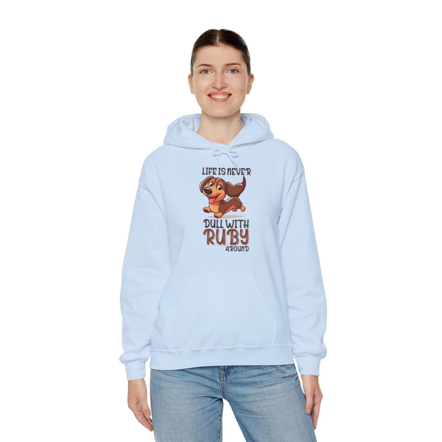 Sudadera con capucha personalizada con nombre de perro salchicha - Sudadera con capucha unisex 