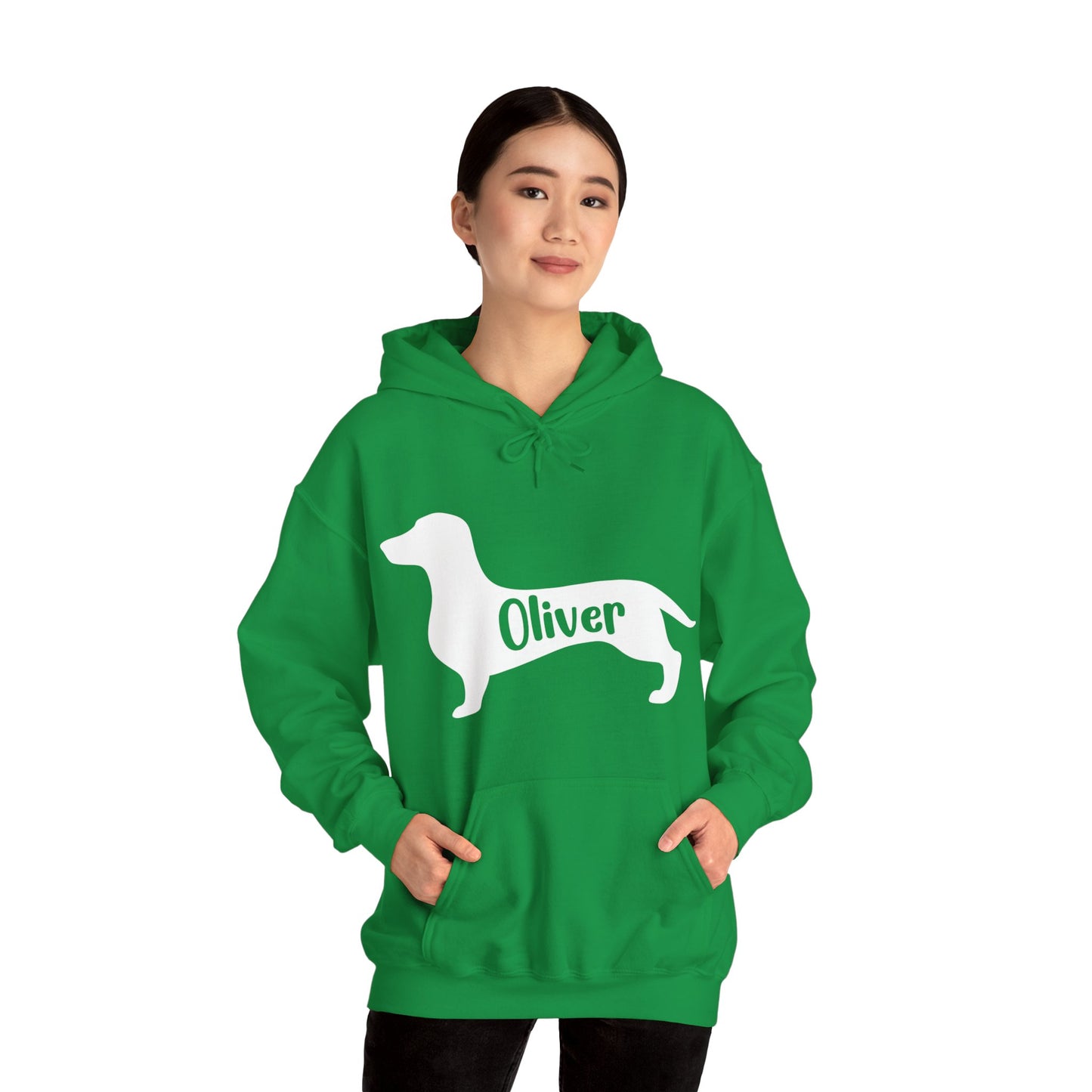 Sudadera con capucha personalizada con nombre de perro salchicha - Sudadera con capucha unisex 