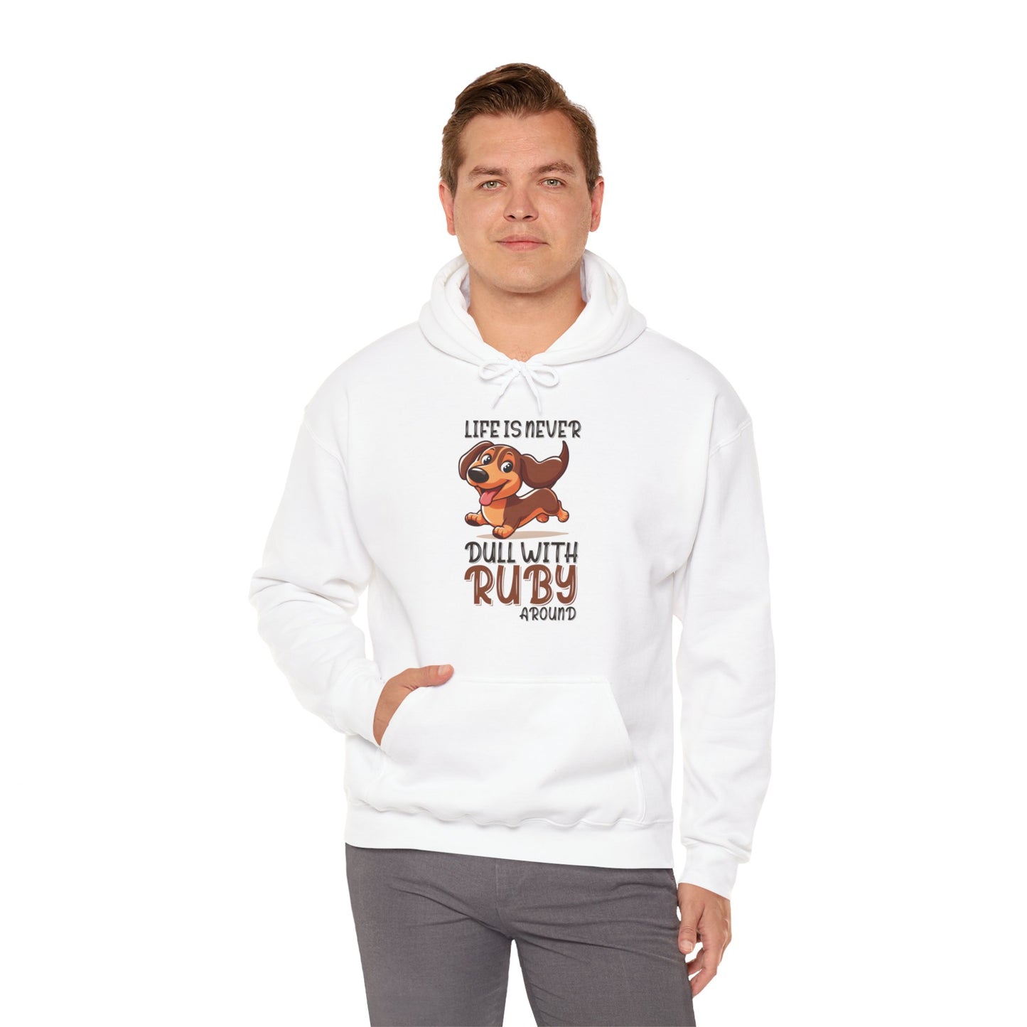 Sudadera con capucha personalizada con nombre de perro salchicha - Sudadera con capucha unisex 