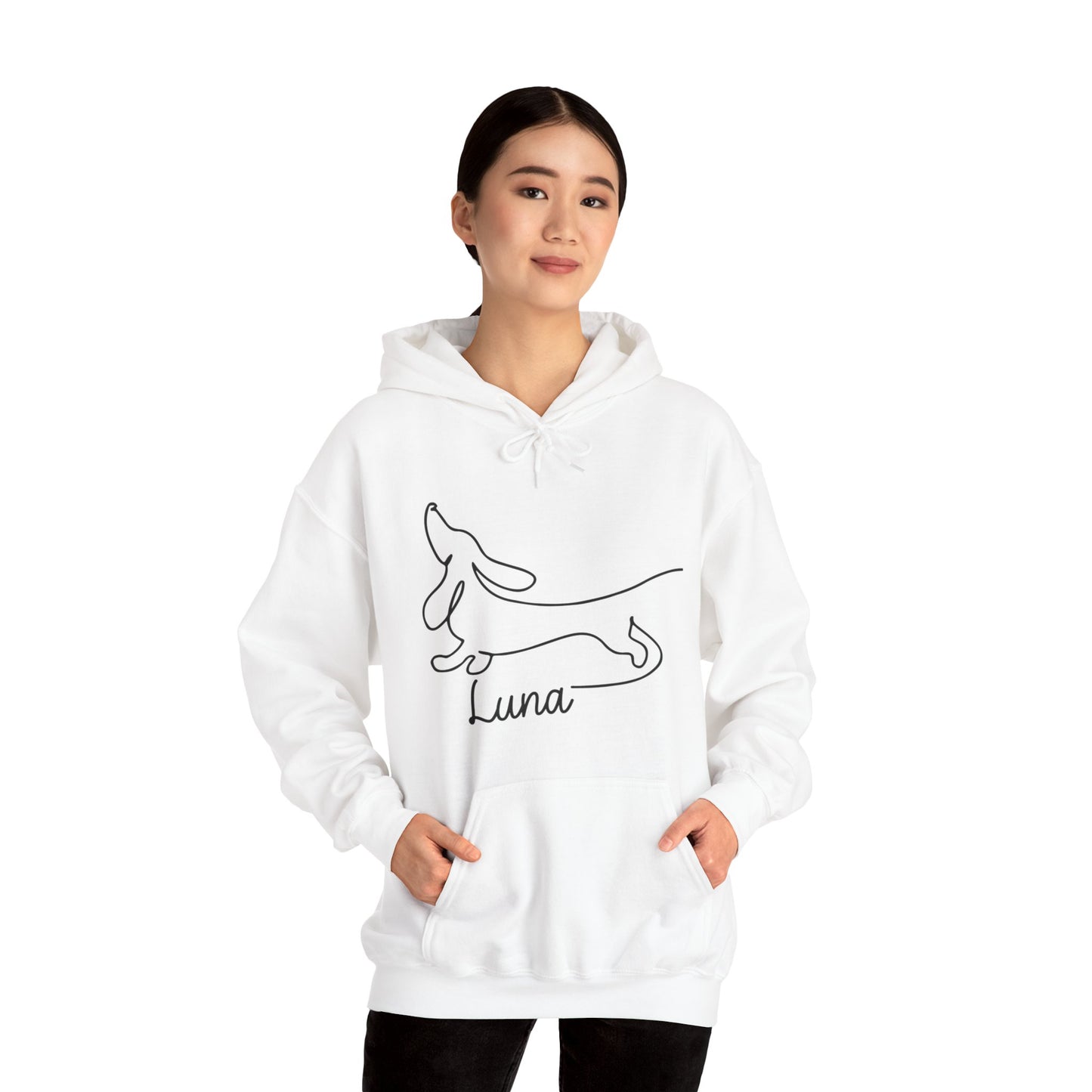 Sudadera con capucha personalizada con nombre de perro salchicha - Sudadera con capucha unisex 