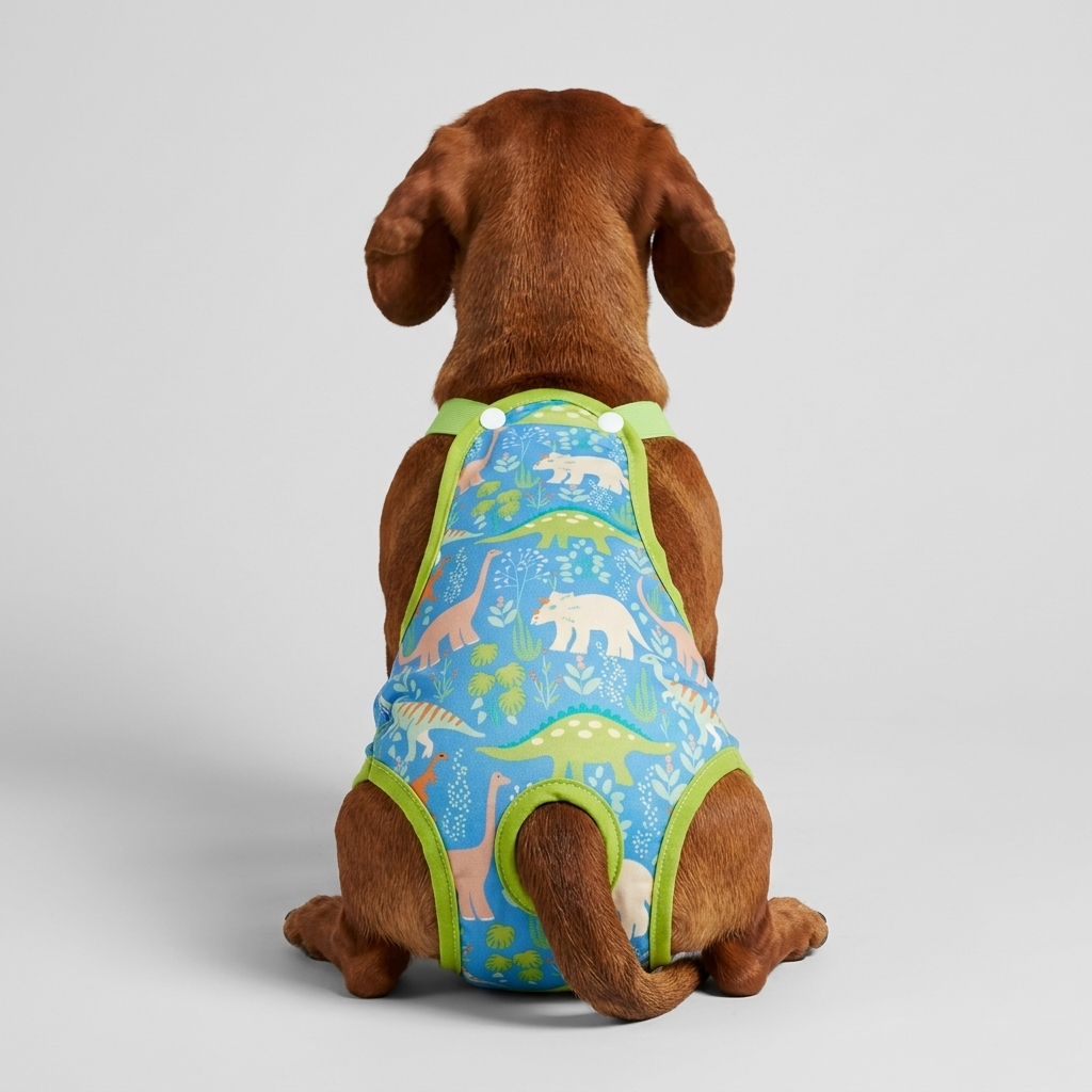 Pawzy Dachshund Cartoon Print Diaper  – Washable Dog Sanitary with Adjustable Straps