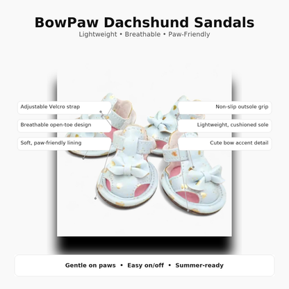 BowPaw Dachshund Sandals – Cute Soft Summer Dog Shoes