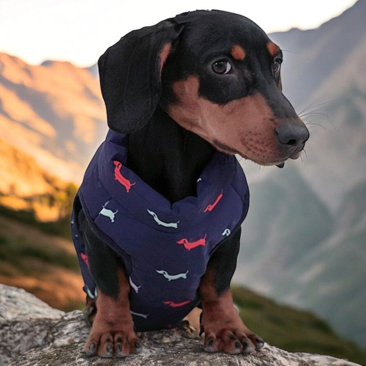 Dachshund Winter Zipper Coat - Windproof Warm Vest for Small Pets