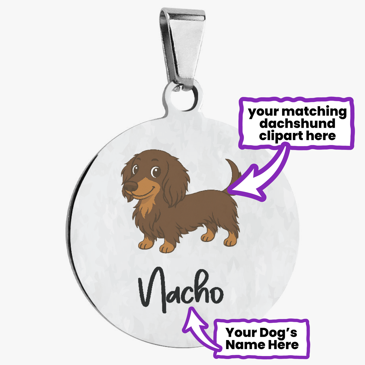 Pancake - Custom Dachshund Tag | Double-Sided ID