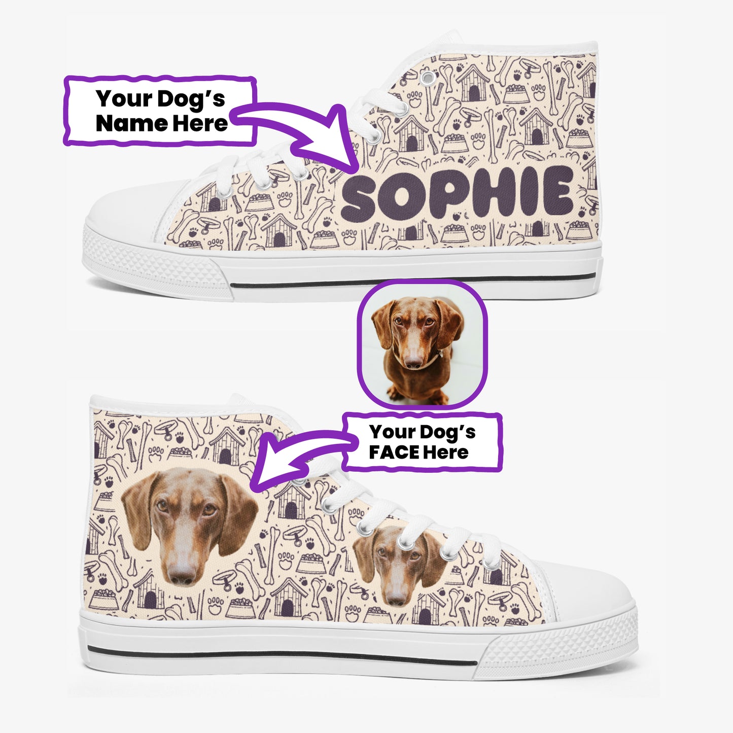 Betty - Personalized Classic High-Top Canvas Shoes