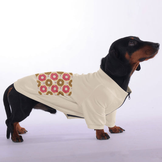 Waffles - zip-up hooded sweatshirt for dachshund