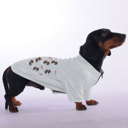 Trace  - zip-up hooded sweatshirt for dachshund