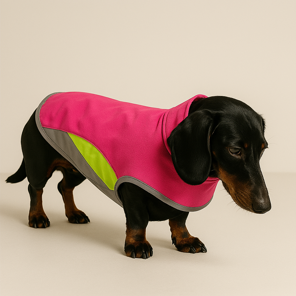 Chaqueta impermeable para perro salchicha con ribete reflectante para seguridad nocturna