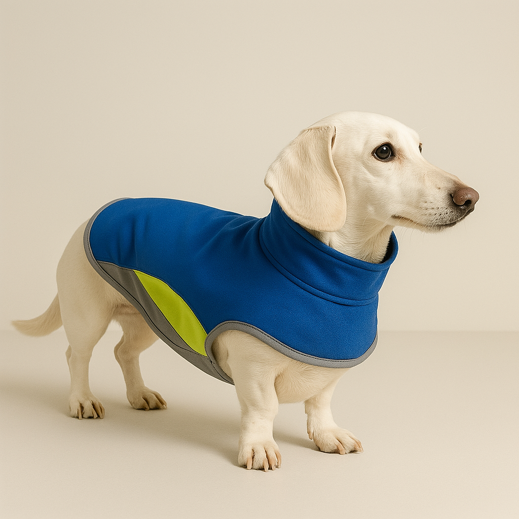 Chaqueta impermeable para perro salchicha con ribete reflectante para seguridad nocturna