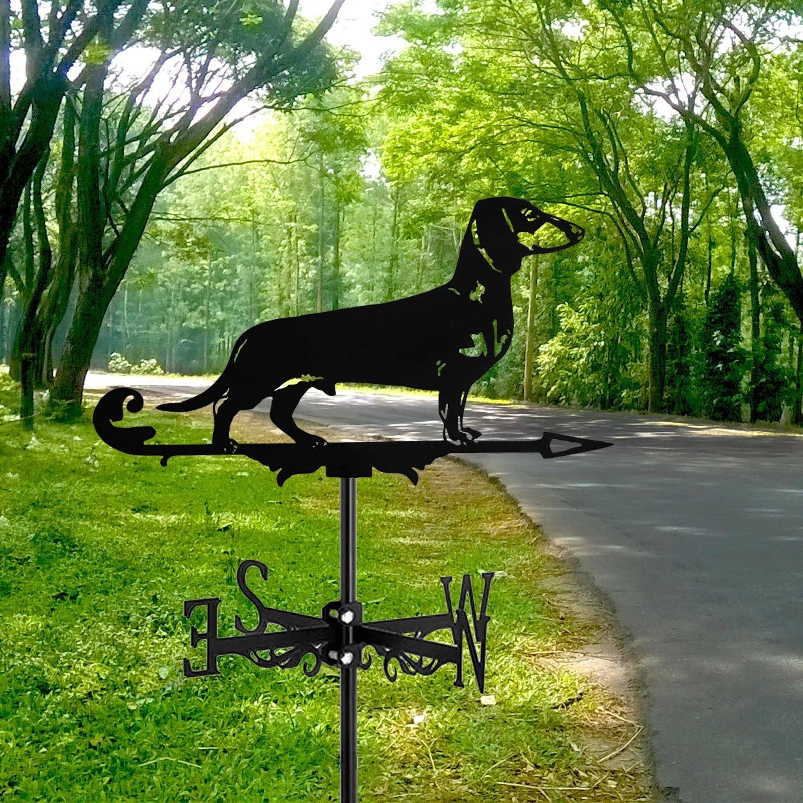 Dachshund-Weather-Vane-Standing-Garden-Decor-doxie.us