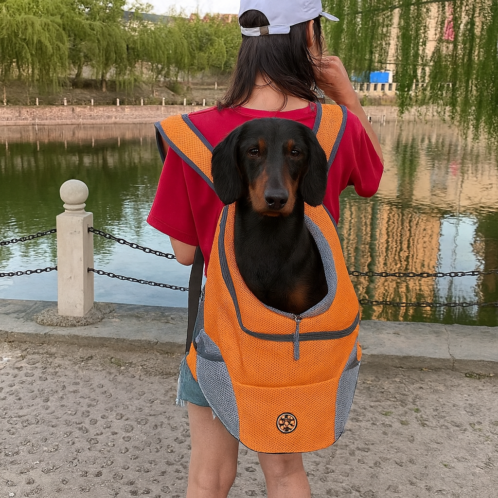 PawVoyage Dachshund Airmesh Backpack – Comfortable Dog Travel Carrier