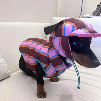Dachshund-Winter-Vest-Warm-Cotton-Rainbow-tripe-Hat-Jacket-Set.jpg