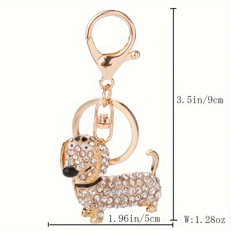 Dazzling-Dachshund-Keychain-Rhinestone-Chic