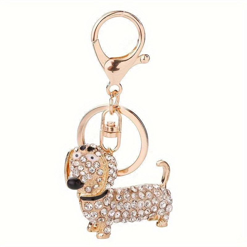 Dazzling-Dachshund-Keychain-Rhinestone-Chic