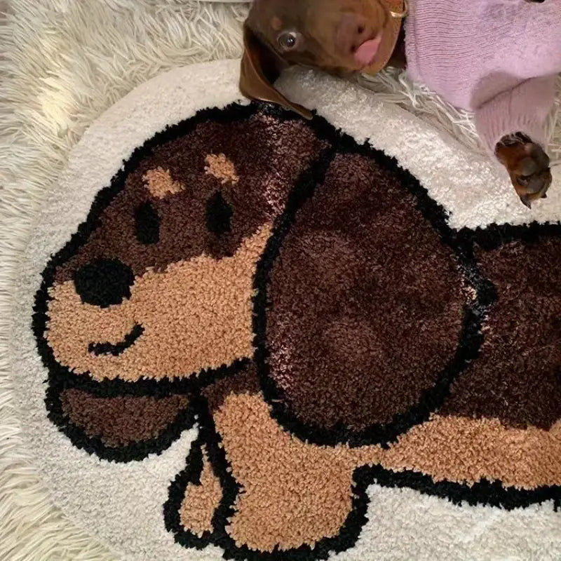 Funny-Dachshund-Plush-Rug–Dog-Carpet-for-Bedroom-Decor