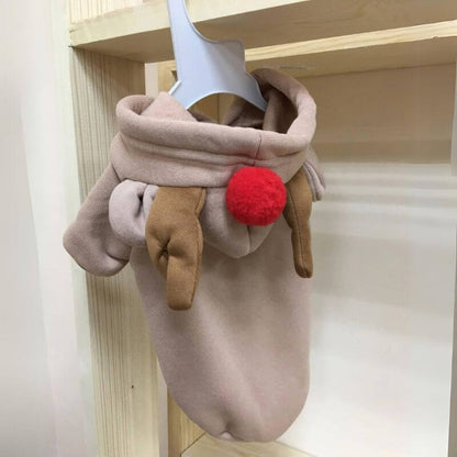 Reindeer Christmas hoodie on a dachshund, view 6