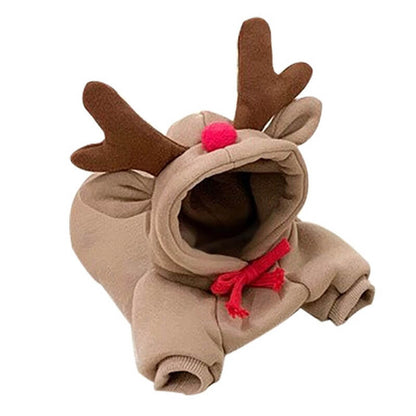 Reindeer Christmas hoodie on a dachshund, view 2